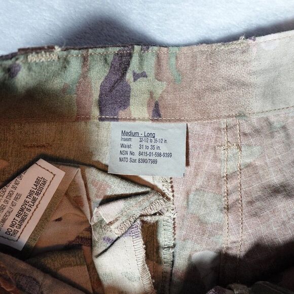 Combat Camo Insect Shield Repellent Apparel Cargo Pants Mens Medium Long 35” - Picture 3 of 11